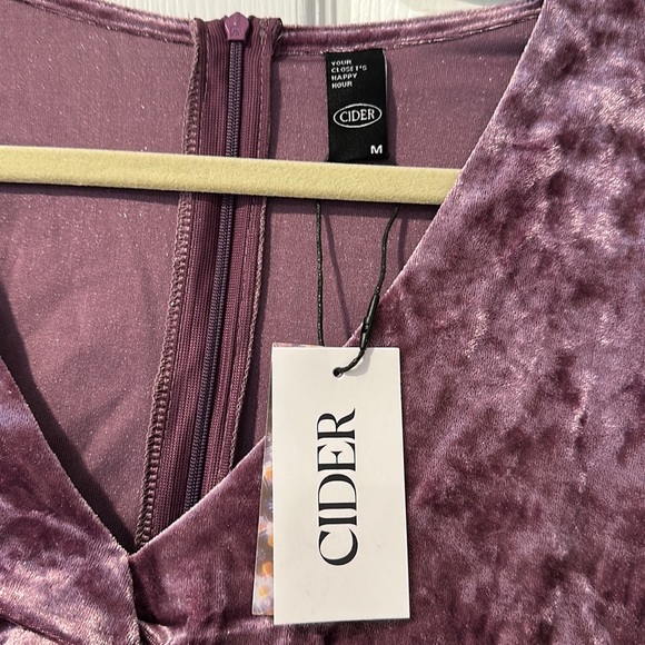Cider Dresses Cider Womens Crushed Velvet Purple Dress Size M